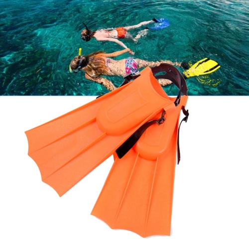 

1 Pair Adult Adjustable Fins Swimming Fins Snorkeling Sole, Size:30-35(Orange)