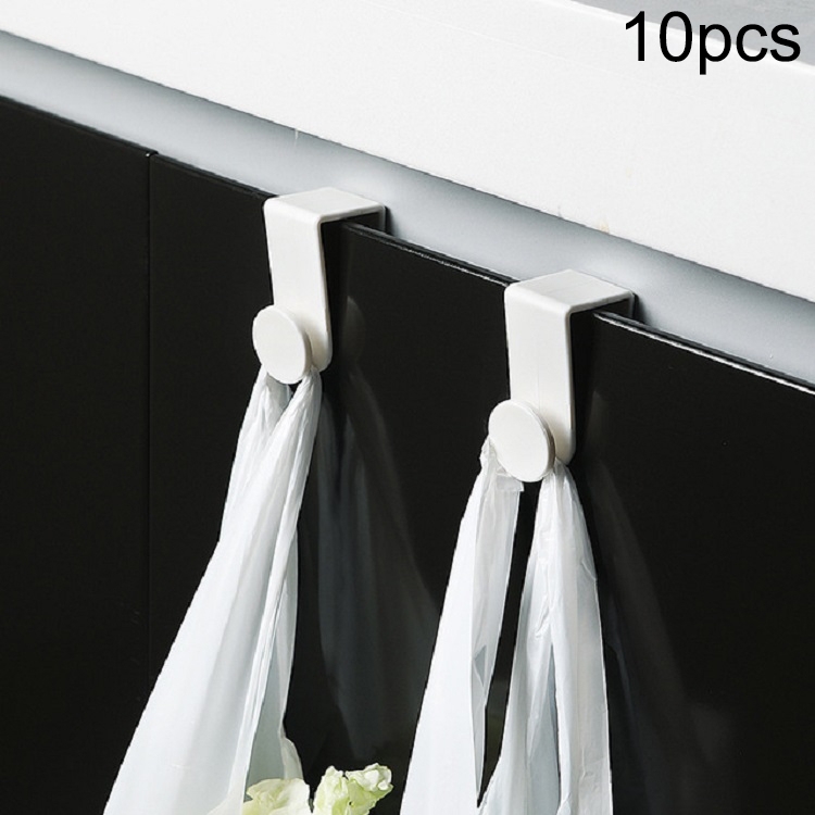 

10 PCS / 5 Sets Plastic Hook for Household Storage Cabinet Door(White)
