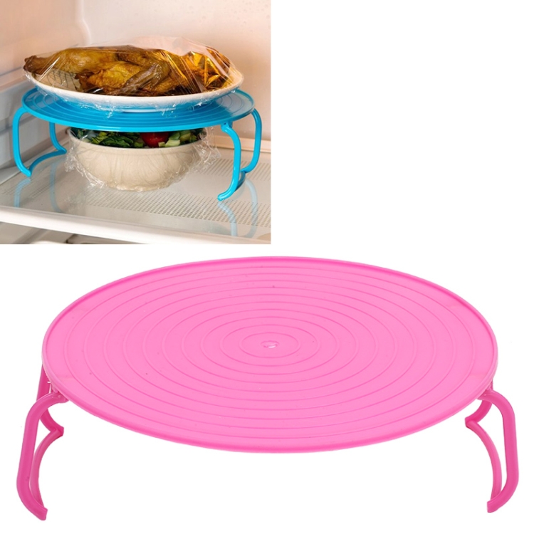 

Multifunctional Kitchen Microwave Heating Layered Steaming Rack Food Tray Shelf(Pink)