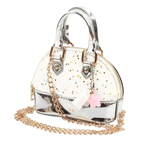 

Cute Leather Shoulder Bag Messenger Bag Girls Solid Color Mini Zip Small Square Bag Tote Bag(White)