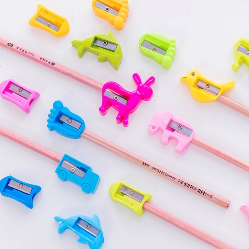

5 PCS WJ5982 Candy Color Pencil Sharpener Animals Design Of Kawaii Shape Cutter Knife Children Student Stationery, Random Color Delivery