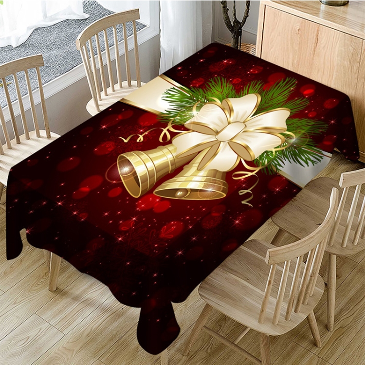 

Household Rectangular Tablecloth Christmas Dining Coffee Table Cloth Decoration, Size:140x140cm(Christmas Bell)
