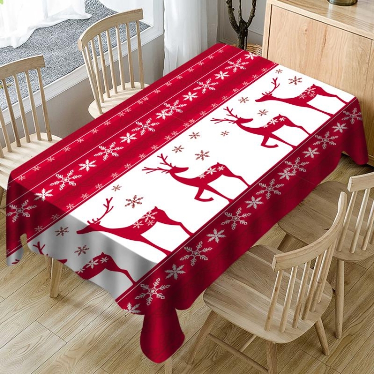 

Household Rectangular Tablecloth Christmas Dining Coffee Table Cloth Decoration, Size:150x300cm(Christmas Elk)