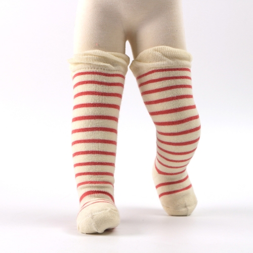 

Autumn And Winter Baby Terry Warmth Plus Velvet Thick High Knee Socks, Size:0-1 Years Old(Red Stripes On White)