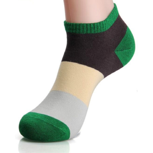 

Men Splicing Color Summer Socks Combed Cotton Breathable Sweat Absorption Elastic Ankle Adults Socks(Green)