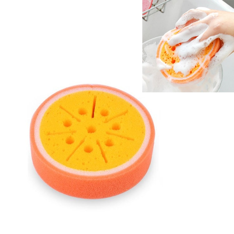 

Household Kitchen Fruit Shape Sponge Efficient Clean Dish Cloth Scouring Pads(Orange)