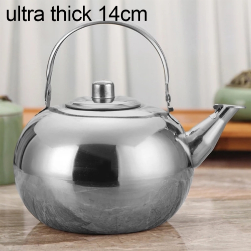 

Thick Stainless Steel Teapot Tea Set Coffee Pot, style:silver ultra thick 14cm