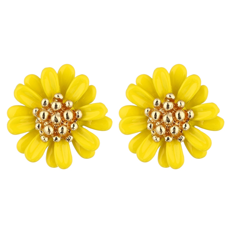 

Cute Sweet Fashion Fresh Small Daisy Flower Stud Earrings for Girl, Metal Color:Yellow
