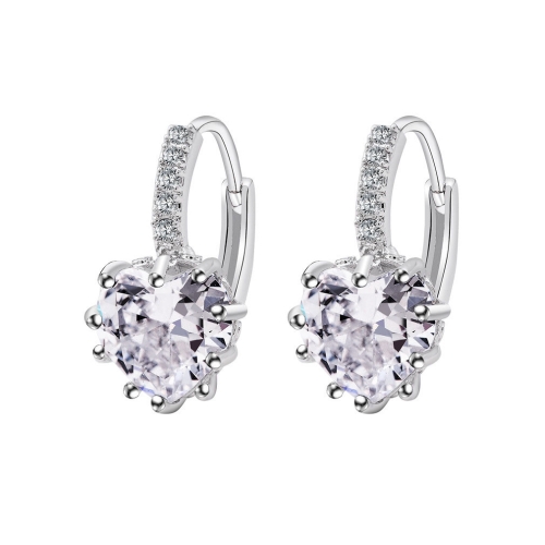 

Cute Heart Real 925 Sterling Silver Cubic Zirconia Stone Earrings
