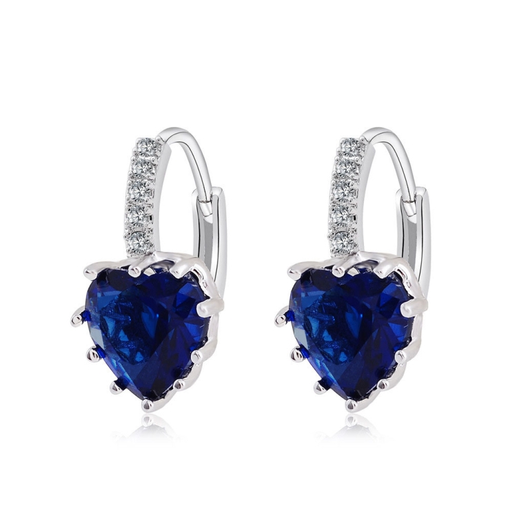 

Cute Heart Real 925 Sterling Silver Cubic Zirconia Stone Earrings