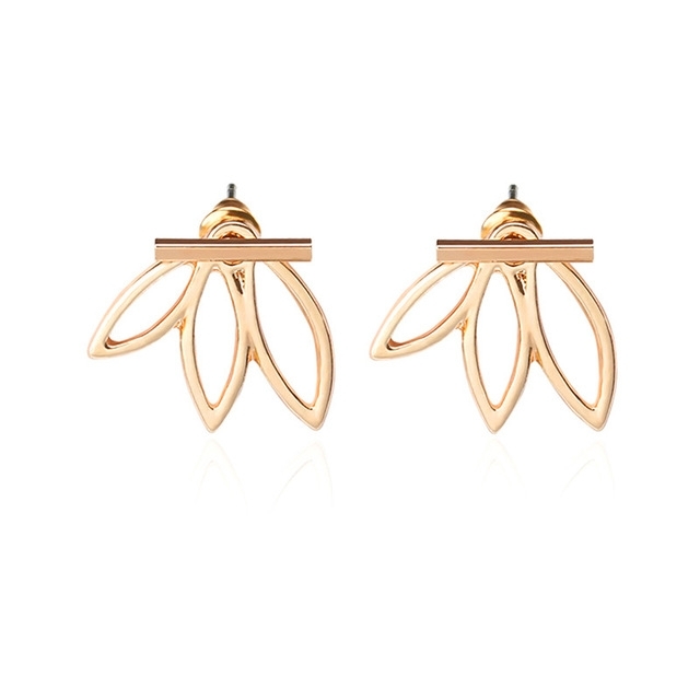 

Fashion Simple Hollow Charm Double Stud Earrings Vintage Earring for women, Metal Color:Rose gold