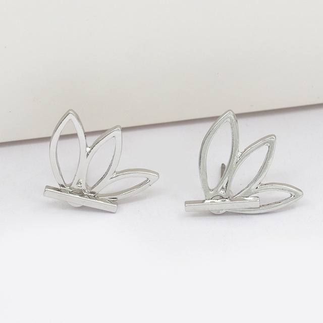 

Fashion Simple Hollow Charm Double Stud Earrings Vintage Earring for women, Metal Color:silver