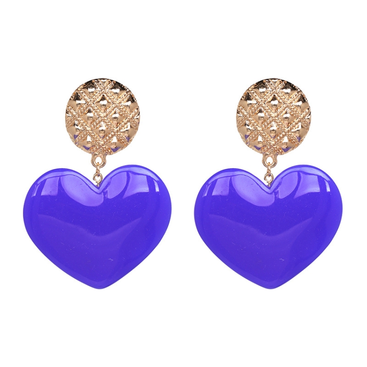 

Peach Heart Earrings Retro Series Acrylic Stud Earrings for Women(Blue)