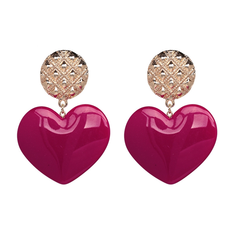 

Peach Heart Earrings Retro Series Acrylic Stud Earrings for Women(Rose red)