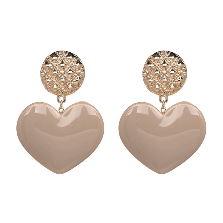 

Peach Heart Earrings Retro Series Acrylic Stud Earrings for Women(Light Brown)