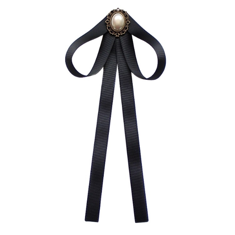 

Professional Collar Black Bow Tie Shirt Accessories for Women(01 Pearl)