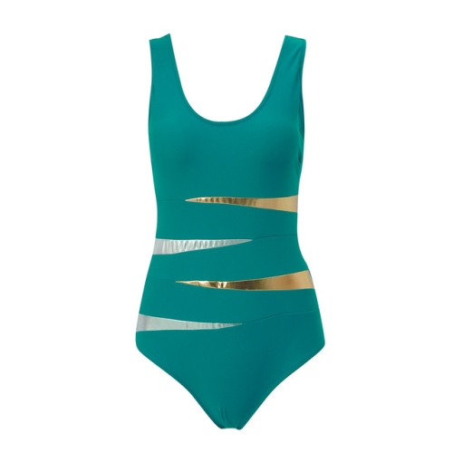 green and gold swimsuit