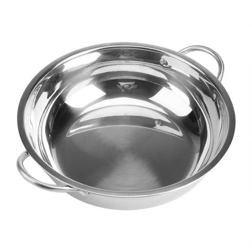 

5 PCS Stainless Steel Hot Pot Thick Non-magnetic Clear Soup Pot Double-eared Hot Pot, Size:30cm