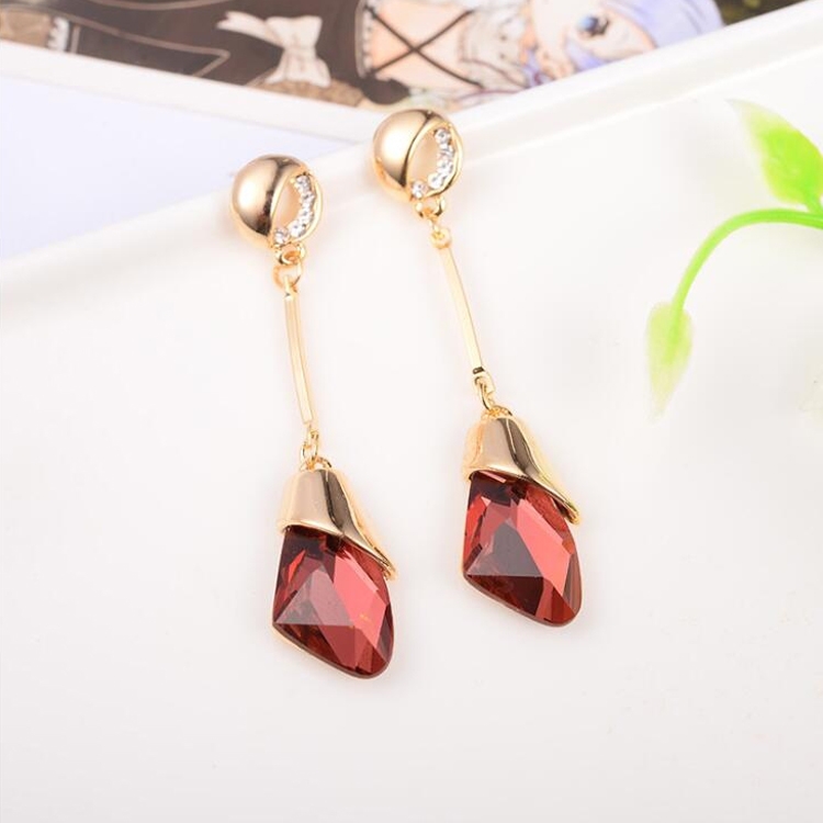 

Women Fashion Crystal Clip Earrings(Red)