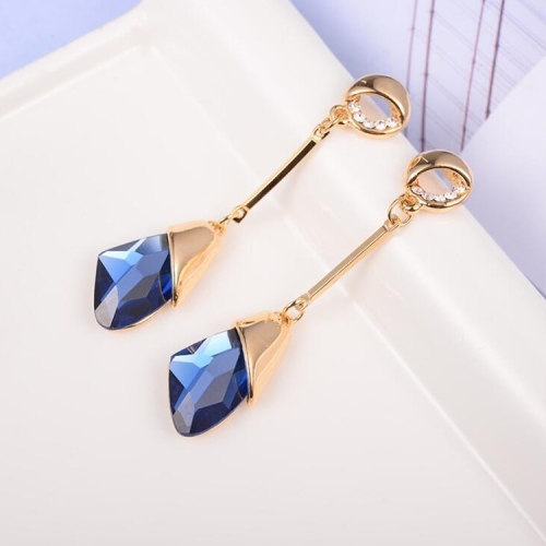 

Women Fashion Crystal Clip Earrings(Blue)