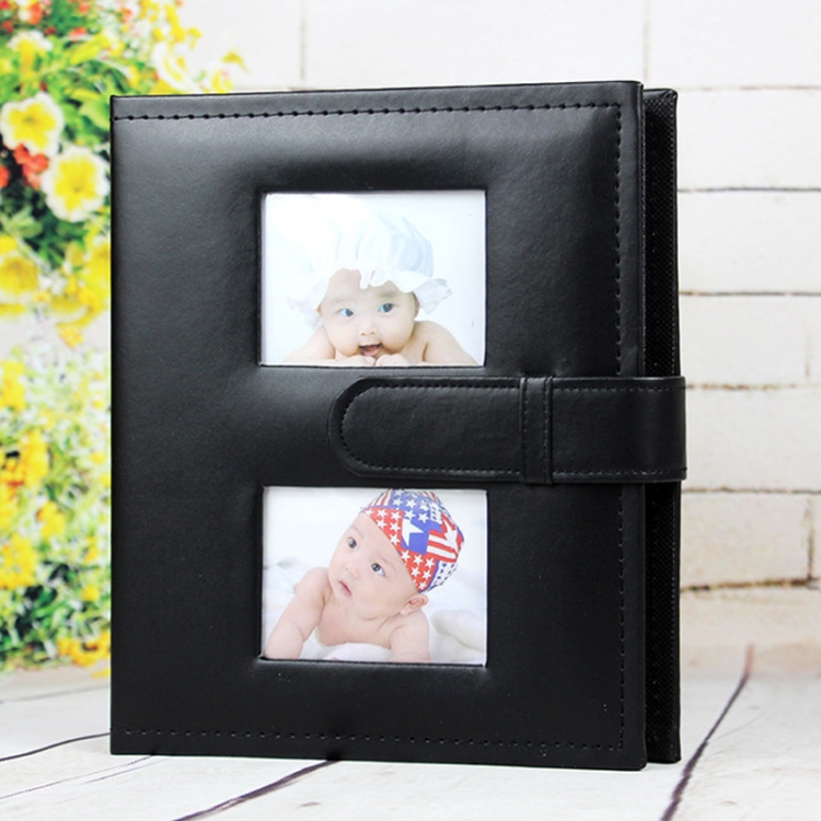 

6 inch PU Leather Family Daily Photo Album with Creative Pocket(Black)