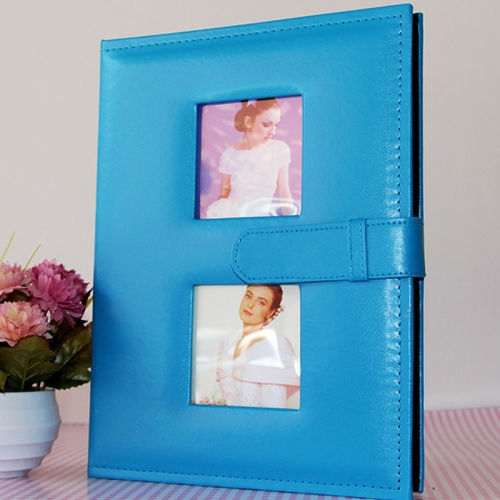 

6 inch PU Leather Family Daily Photo Album with Creative Pocket(Blue)