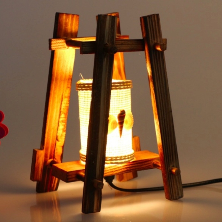 

220V 15W E12 Cottage Original Wood Led Table Lamp for Coffee Bar Restaurant Bedroom Decor Night Light
