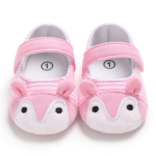 

Baby Shoes Fox Striped Cute Baby Infant Girls Anti-slip Soft Sole Crib Shoes, Size:12cm(Pink)