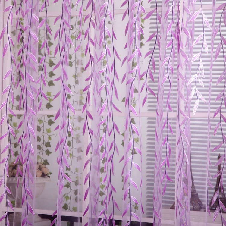 

Wicker Offset Printed Curtain Cool Pastoral Floral Curtains, Size:1m x 2m(Purple)