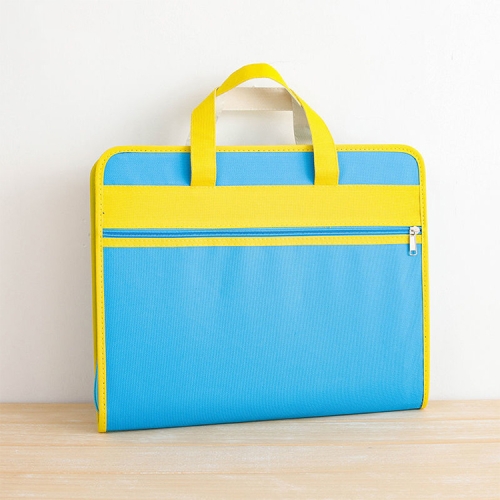 

Creative Organ Multi-layer Clip Oxford Cloth A4 Portable Zipper Briefcase(Blue)