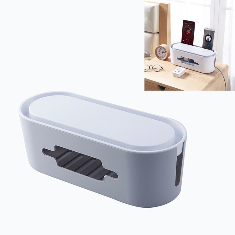 

Household Daily Plug-in Board Storage Box Charger Data Cable Power Outlet Finishing Box(Gray)