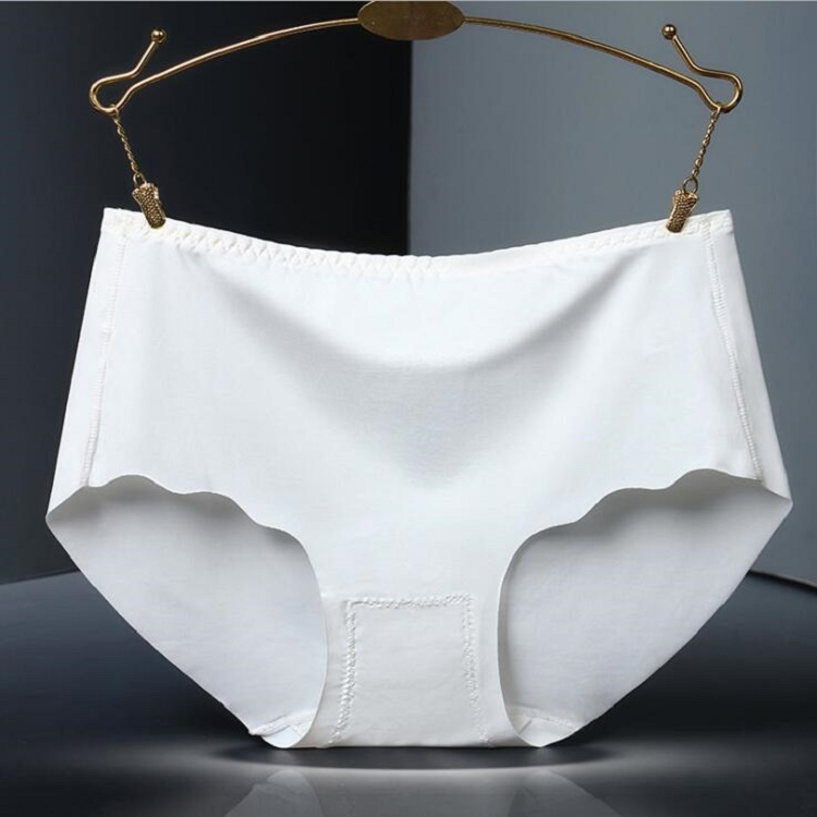 

Ice Silk sSeamless Cotton File Ladies Underwear Briefs, Size:XL(White)