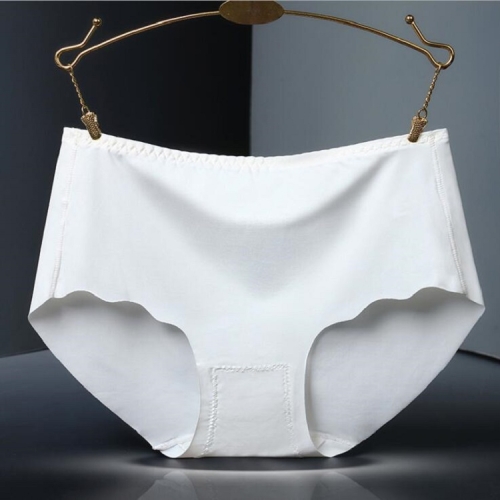 

Ice Silk Seamless Cotton File Ladies Underwear Briefs, Size:XXL(White)