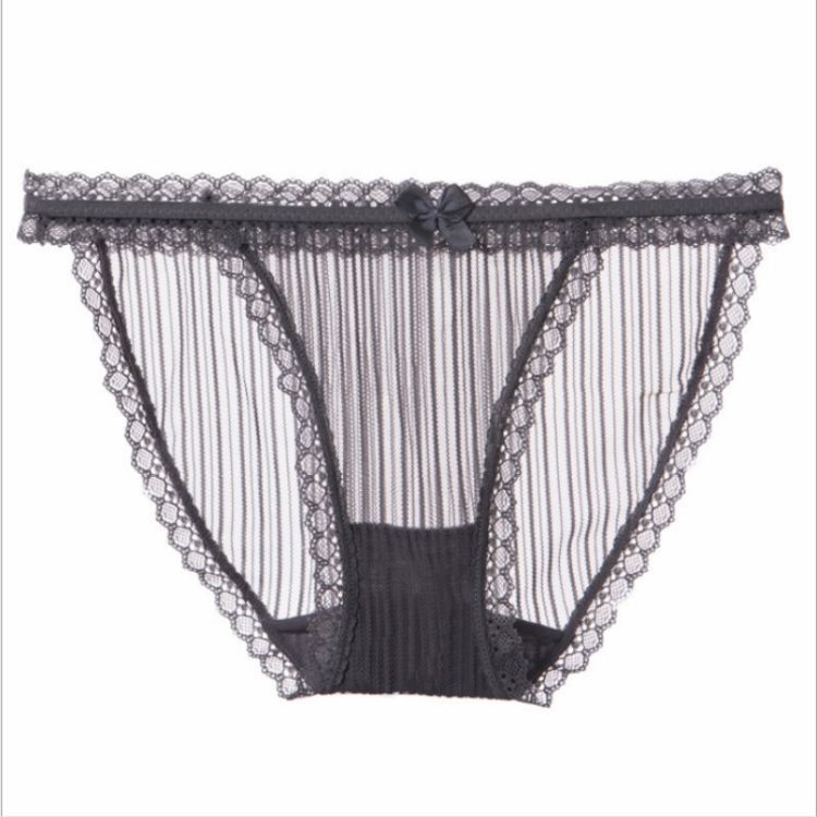 

3 PCS Breathable Low Waist Sexy Lace Panties, Size:One Size(Grey)