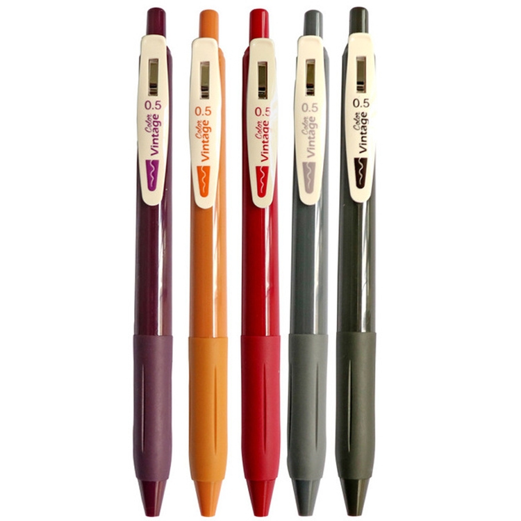 

Press The Retro Gel Pen Student Hand Account Multicolor Painting Morandi Color Marker Pen(Court Color(5PCS/Box))