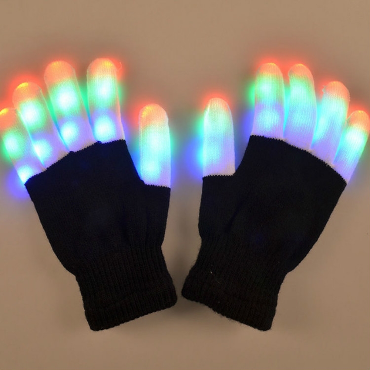 

LED Colorful Luminous Performance Gloves Children Gloves, One Pair, Suitable Age:About 10 Years Old(Black)