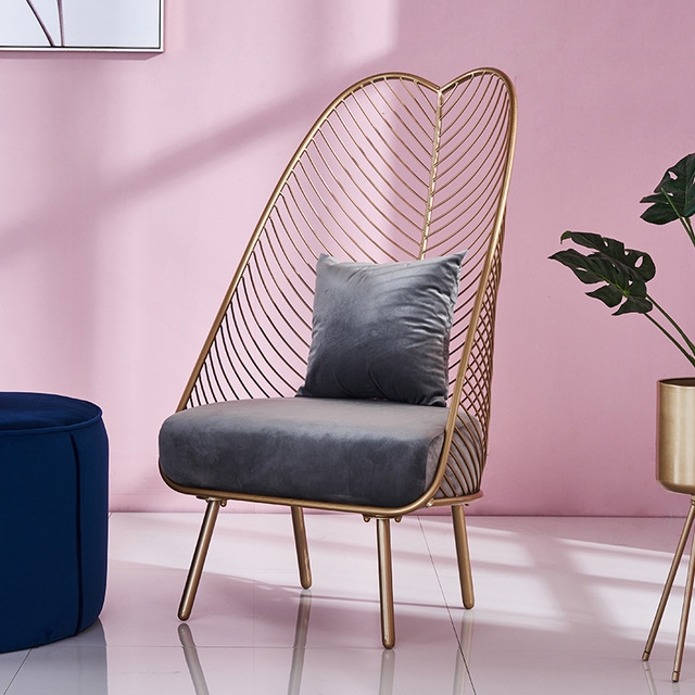 

Creative European Minimalist Golden Hollow Leisure Chair(Gray)