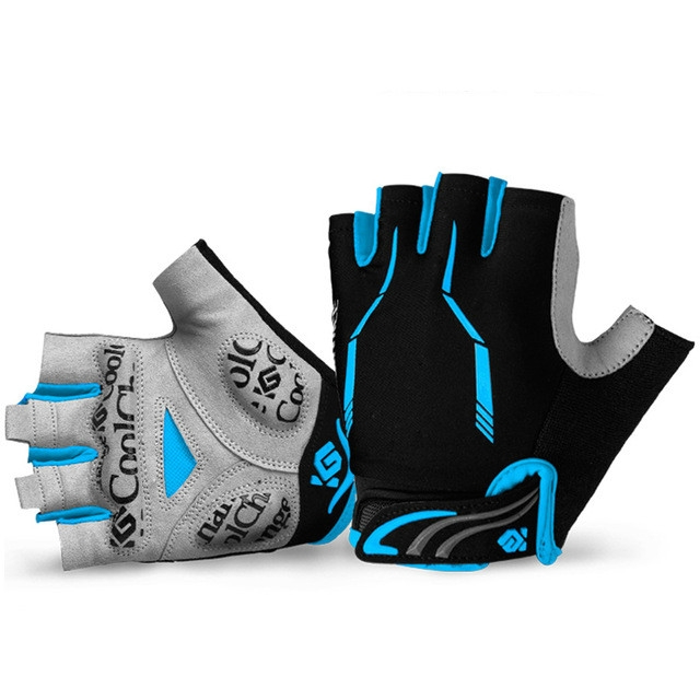 

Cycling Gloves Half Finger Mens Women Summer Sports Shockproof Bike Gloves XXL(Blue)