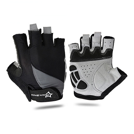 

Cycling Anti-slip Anti-sweat Men Women Half Finger Gloves Breathable Anti-shock Sports Gloves mountain Bike Bicycle Glove, Size:XL(Black)