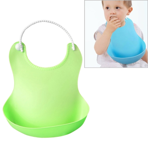 

Baby Infant Toddler Waterproof Silicone Bib Infants Feeding Lunch Roll-up Apron(Light green)