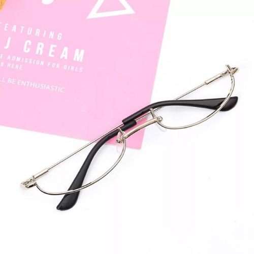 

Non-lens Half-rimless Glasses Eyeglasses Frame for Cosplay Photograph(Bronze)