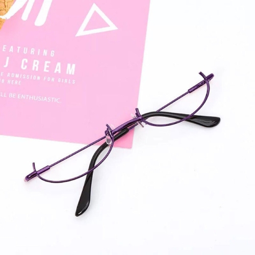 

Non-lens Half-rimless Glasses Eyeglasses Frame for Cosplay Photograph(Purple)