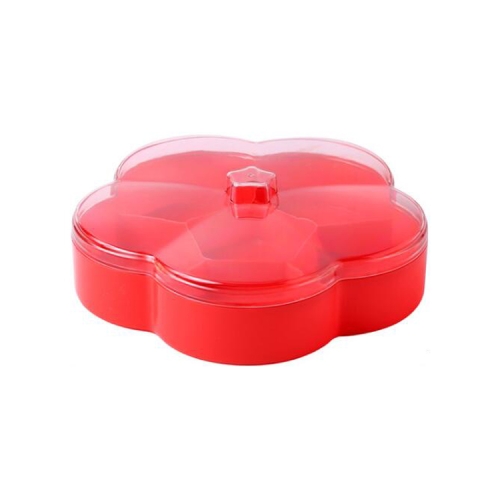 

Single Layer Flower-shaped Transparent Wedding Candy Snack Dried Fruit Storage Box(Red)