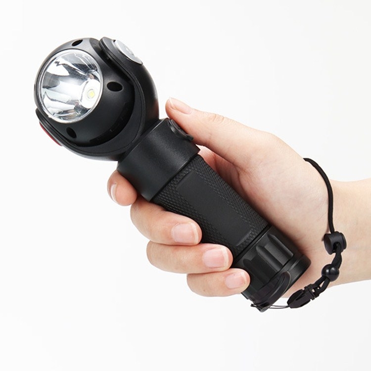 

SKYWOLFEYE Lamp Head 360 Degree Rotation USB Rechargeable LED Glare Flashlight With Magnet COB Work Light, Style:With An 18650 Battery