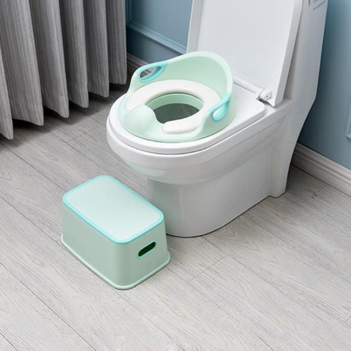 

3 PCS Children Plastic Multi-Functional Portable Bathroom Hand Washing Anti-Skid Footstool Toilet Seat Stool(Green )