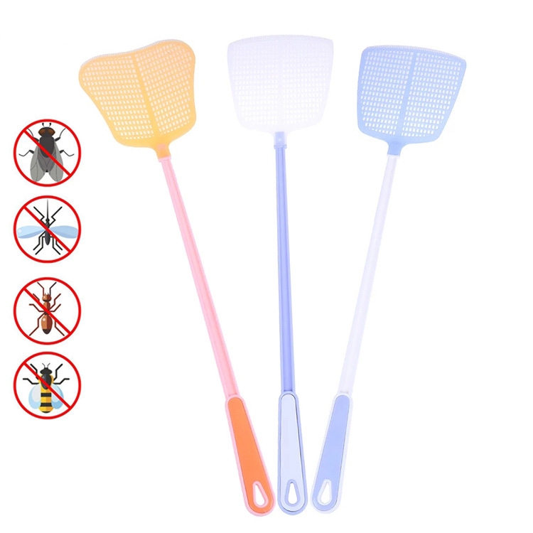 

4 PCS Household Plastic Long Handle Fly Swatter Mosquito Swatter, Random Color Delivery