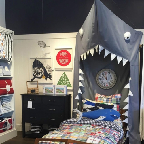 

Shark Tent Triangle Ceiling Bed Curtain Children Room Decoration