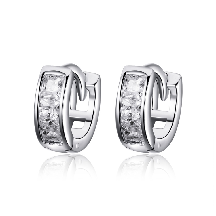 

Sterling Silver Cubic Zircon Geometric Small Earrings Women Jewelry