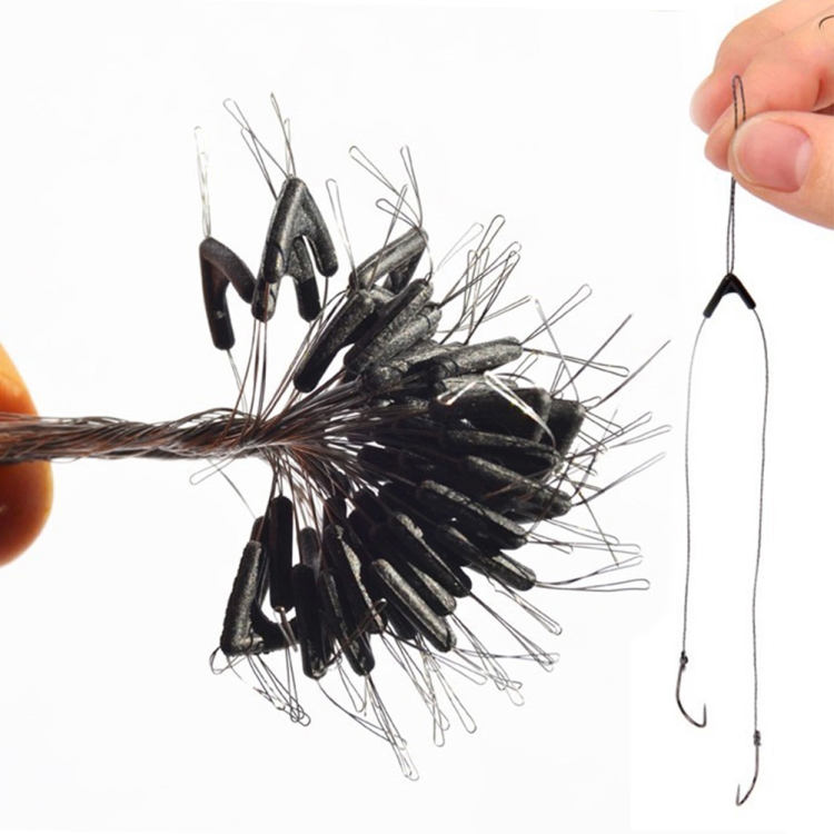

50 PCS/Set Double Hooks Contactor Device Fishing Line Space Bifurcation Eight Type Space Bean Line Swivel Tying Tool