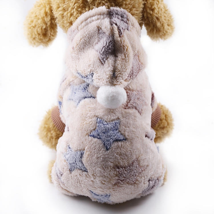 

Dog Pajamas Fleece Jumpsuit Autumn Winter Dog Clothes Four legs Warm Pet Clothes, Size:XS(Yellow Star)